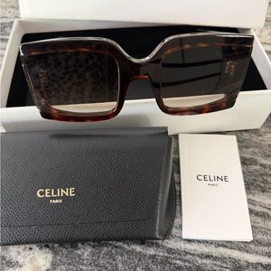Celine Brown Square Sunglasses